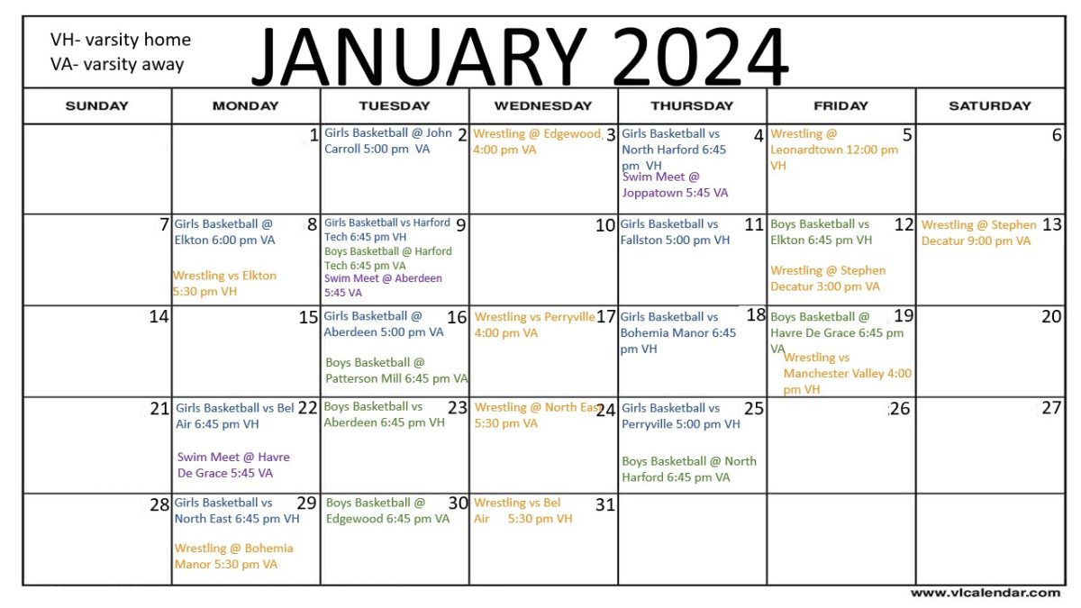 January Sports Calendar