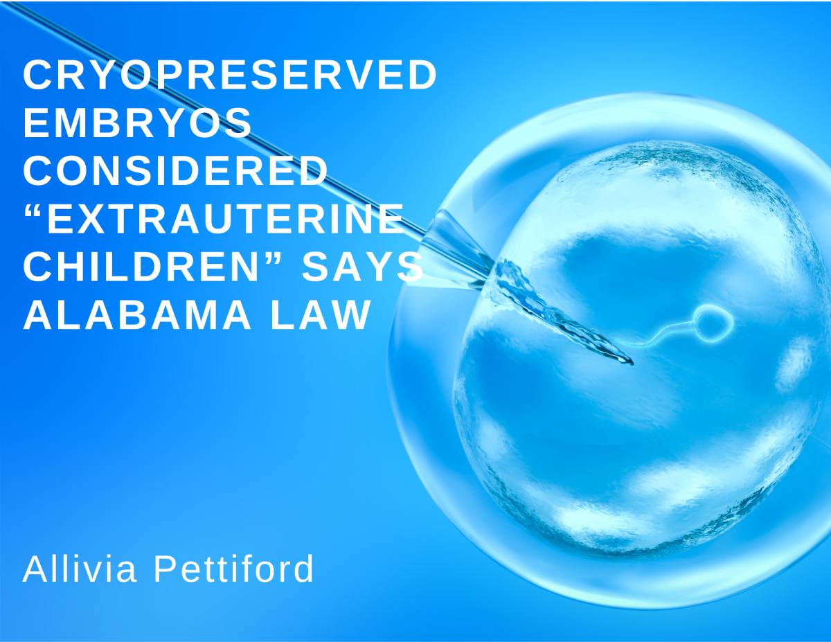 Cryopreserved Embryos Considered “Extrauterine Children” says Alabama Law