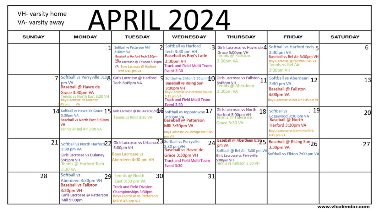 April Sports Calendar